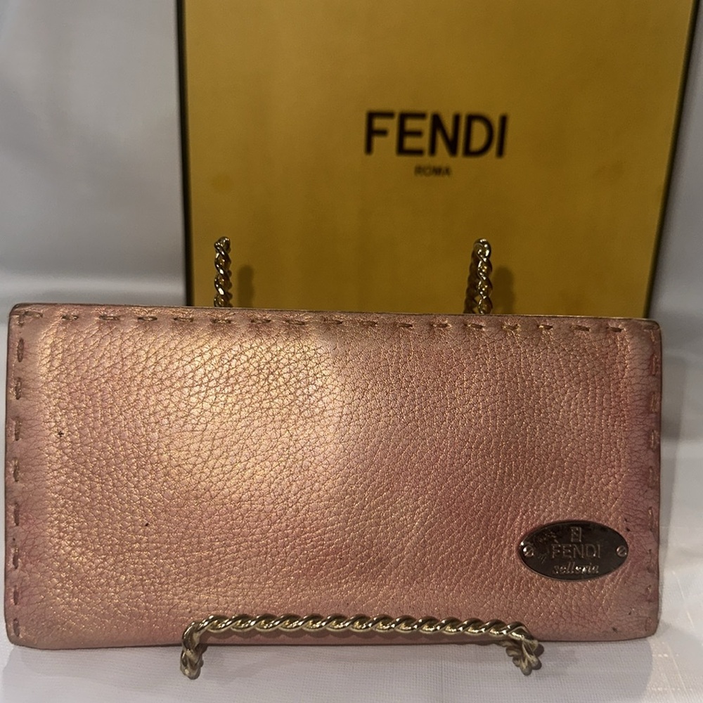 Authentic Fendi Rose
Gold Metallic Leather
Selleria Wallet